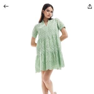 ASOS DRESS Mint Green Eyelet Dress